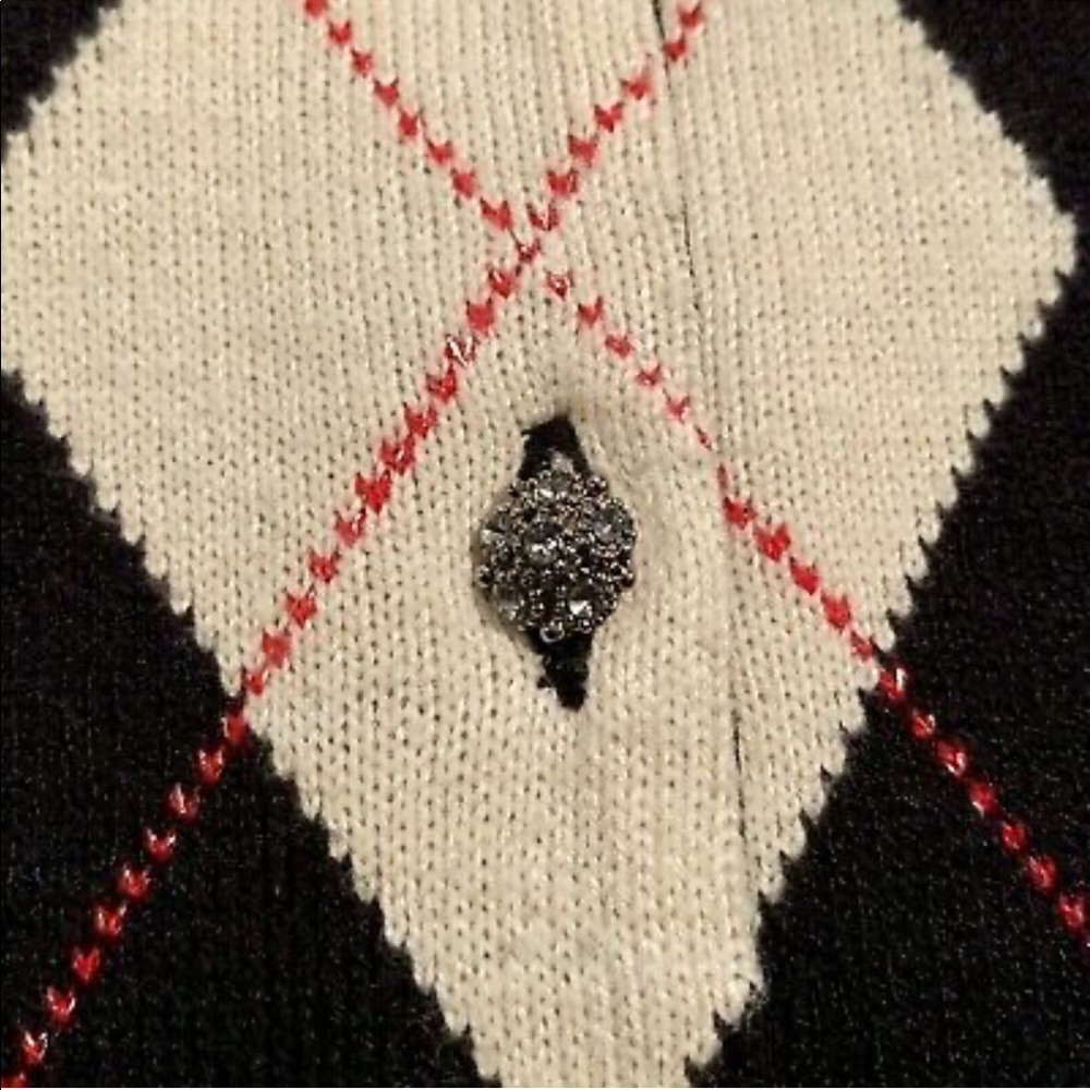 NEW YORK & COMPANY Womens Cardigan Sweater Argyle - Picture 8 of 8